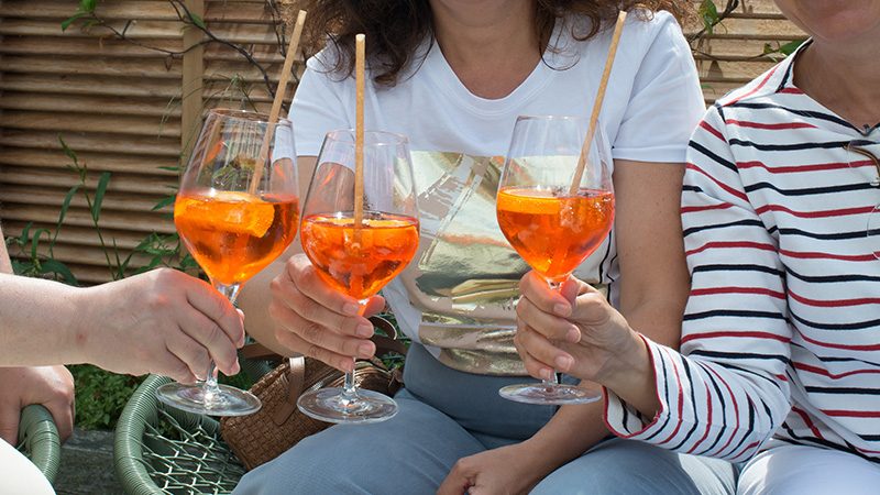 Group of friend making a toast with their cups
